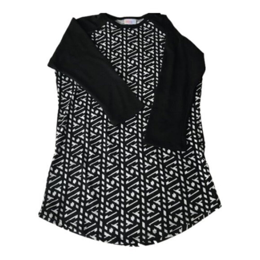 Lularoe Randy Baseball Shirt Black White Size XS NWOT #6917